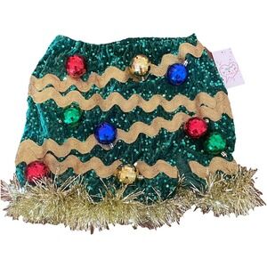NWT 183rd & Laurel Women's Size S Ugly Christmas Skirt Sequins Tinsel Balls